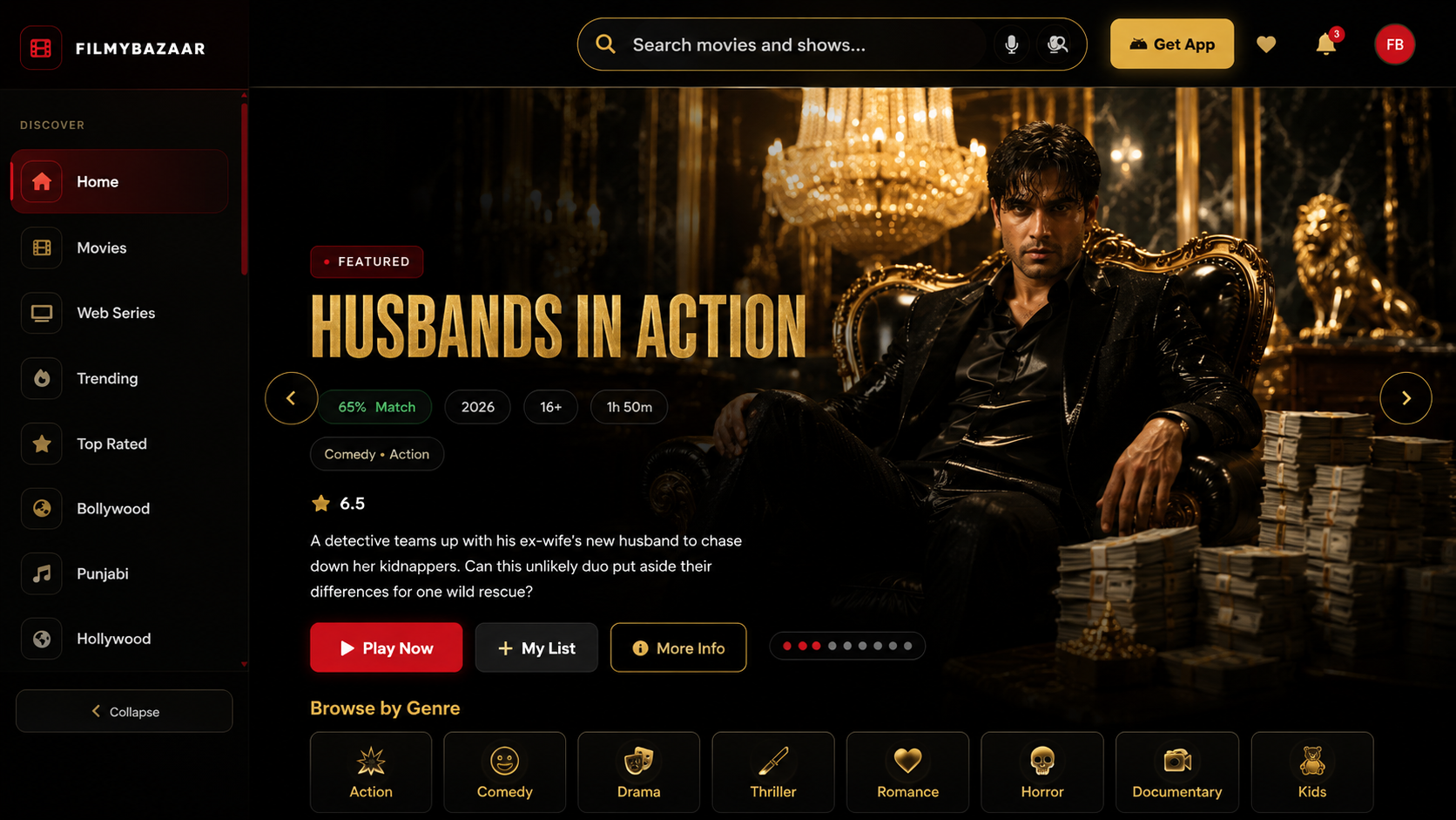 FilmyBazaar website home page